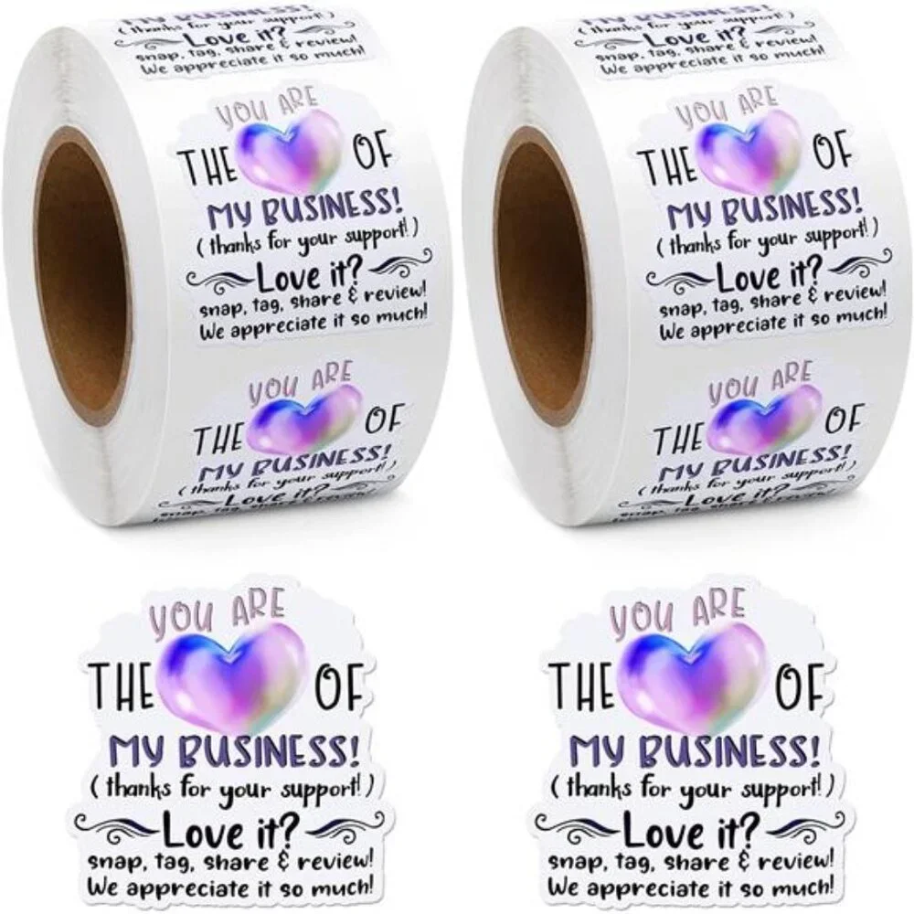 1000 Pieces 1.5'' Holographic Thank You Stickers Small Business
